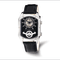 Charles Hubert Men's Leather Band 38x46mm Dual Time Watch