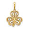 14K Yellow Gold Polished Three Leaf Clover Pendant
