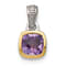 Rhodium Over Sterling Silver with 14k Accent Amethyst Pendant