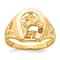 10K Yellow Gold Polished Horseshoe with Horse in Center Ring
