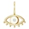 14K Yellow Gold 0.02ctw Diamond Accent Evil Eye Charm Pendant.