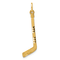 14k Yellow Gold Satin and Diamond-Cut Hockey Stick Pendant