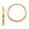 14K Yellow Gold Endless Hoop Earrings