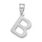 Rhodium Over 14k White Gold Polished Bubble Letter B Initial Pendant