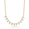 Rachel Zoe White CZ Charm Bead Chain Necklace in 14K Gold Over Sterling Silver