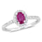 Ruby and Diamond 10K White Gold Ring 0.75ctw