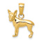 14k Yellow Gold Chihuahua Dog Pendant