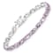 Pink Amethyst Rhodium Over Sterling Silver Oval Tennis Bracelet 8.61ctw