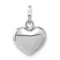 Rhodium Over 14k White Gold 3D Puffed Heart Pendant