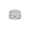 White Cubic Zirconia Platinum Over Sterling Silver Three Row Band Ring 4.62ctw