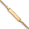 14k Yellow Gold Semi-Solid Polished Cuban Link ID Bracelet