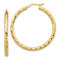 14k Yellow Gold 1 9/16" Diamond-Cut Hoop Earrings