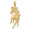 14k Yellow Gold Polished Brushed and Diamond-Cut Horse Pendant