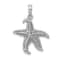 Rhodium Over 14k White Gold Polished and Textured Open-Backed Starfish Pendant