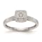 Rhodium Over 14K White Gold Diamond Cluster Engagement Ring 0.20ctw