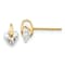14k Yellow Gold Children's Cubic Zirconia Heart Stud Earrings