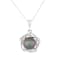 Black Cultured Tahitian Pearl and Diamond 14K White Gold Pendant 8-9mm