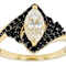 Diamond Simulant Marquise And Black Spinel Ring In 18K Gold Over
Sterling Silver 1.81ctw