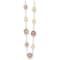 14K Yellow Gold Burgundy and White Mother of Pearl Flower 18 Inch Necklace