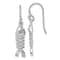 Rhodium Over Sterling Silver Polished Crystal Eye Bonefish Dangle Earrings
