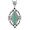 Kingman Green Turquoise Kite Pendant Necklace In Sterling Silver