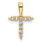 14K Yellow Gold Lab Grown Diamond Letter T Initial Pendant