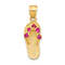 14k Yellow Gold Cubic Zirconia January Birthstone Flip Flop Pendant