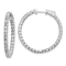 Rhodium Over 14K White Gold 3ct. 2.30mm G H I True Light Moissanite Hoop
with Safety Clasp