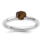 Rhodium Over Sterling Silver Stackable Expressions Tigers Eye Ring