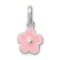 Sterling Silver Polished Pink Enameled Flower Children's Pendant