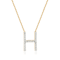 Lab-Grown Diamond Initial H Necklace In 14K Gold Over Sterling Silver 0.50ctw