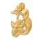 14k Yellow Gold Satin and Diamond-Cut Open-Backed Mermaid Pendant