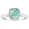 8mm Square Cushion Labradorite Rhodium Over Sterling Silver Ring