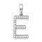 Rhodium Over 14k White Gold Diamond Letter E Initial Pendant