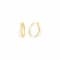 14K Yellow Gold Over Sterling Silver Double Hoop Enamel Earrings in White
