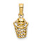 14k Yellow Gold Textured Basketball with Net Charm