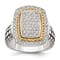 Sterling Silver Antiqued with 14K Accent Diamond Ring