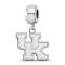 Sterling Silver Rhodium-plated LogoArt University of Kentucky Small
Dangle Bead