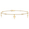 10k Yellow Gold Polished and Textured Cross Charm Cable Link Anklet