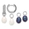 Rhodium Over Sterling Silver 7-8mm FWC Pearl/Cubic Zirconia
Interchangeable Earrings Set