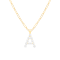 Letter A Initial Cultured Freshwater Pearl 18K Gold Over Sterling Silver
Pendant With  18" Chain