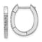 Rhodium Over Sterling Silver Polished Cubic Zirconia Oval Hinged Hoop Earrings