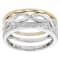 White Diamond Rhodium And 14k Yellow Gold Over Sterling Silver 3
Stackable Rings 0.10ctw