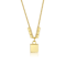 Lock And Beaded Accents Pendant Necklace In 14K Gold Over Brass