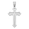 Rhodium Over 14k White Gold Satin Passion Cross Pendant