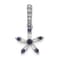 Rhodium Over 14k White Gold Blue Sapphire and Diamond Star Pendant