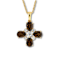 Smoky Quartz and White Topaz 14K Yellow Gold Over Sterling Silver Four
Clover Pendant with Chain