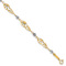 14k Yellow Gold and 14k White Gold Fancy Link Diamond-Cut Bracelet