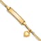 14k Yellow Gold Children's Heart Dangle Curb Link ID Bracelet