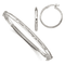 Sterling Silver Diamond-cut 4mm Bangle and 3mm Hoop Earring Set